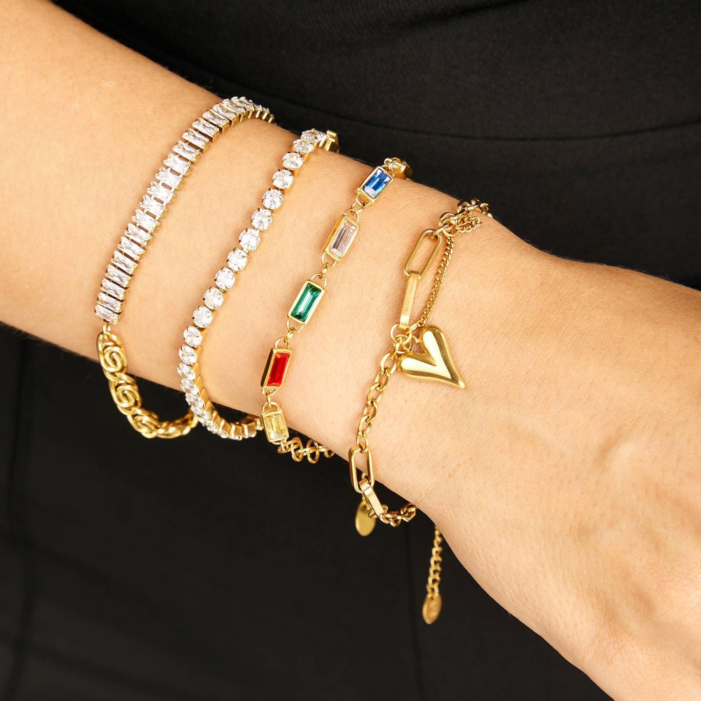 18K gold plated Stainless steel Tennis bracelet