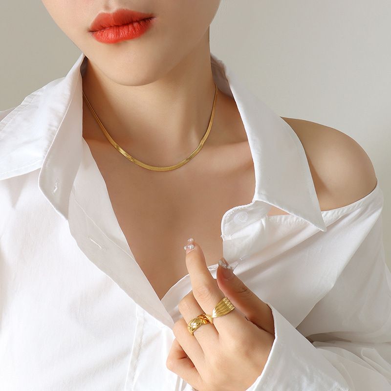 18K gold plated Stainless steel necklace, Intensity
