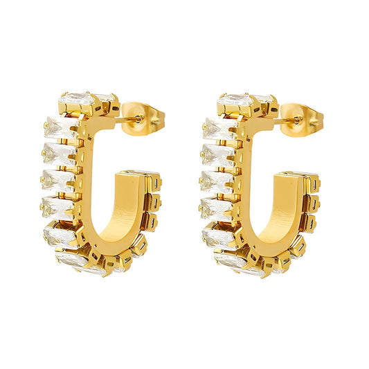 18K gold plated Stainless steel earrings, Intensity