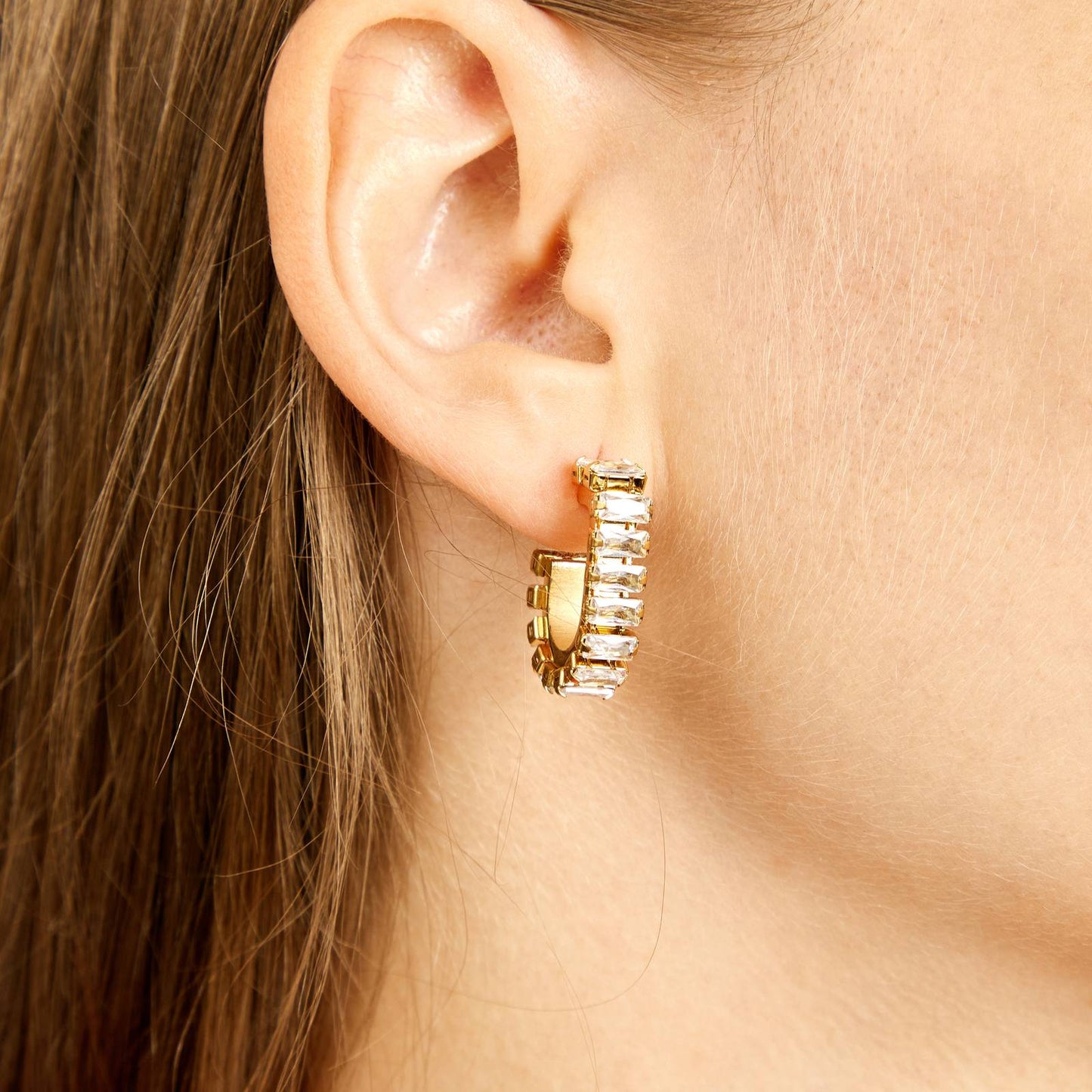 18K gold plated Stainless steel earrings, Intensity