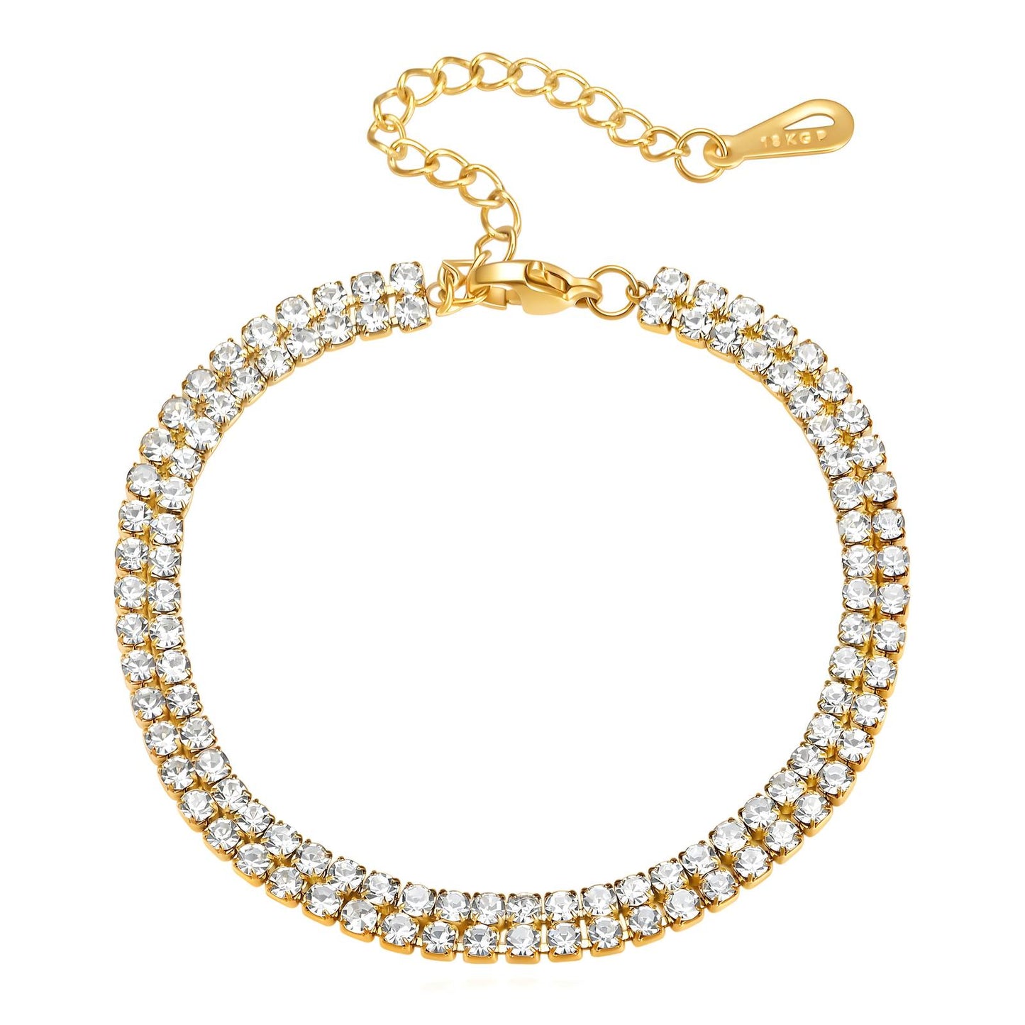 18K gold plated Stainless steel  Tennis bracelet, Intensity