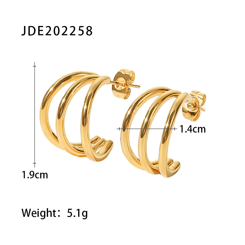 C Shape ear studs